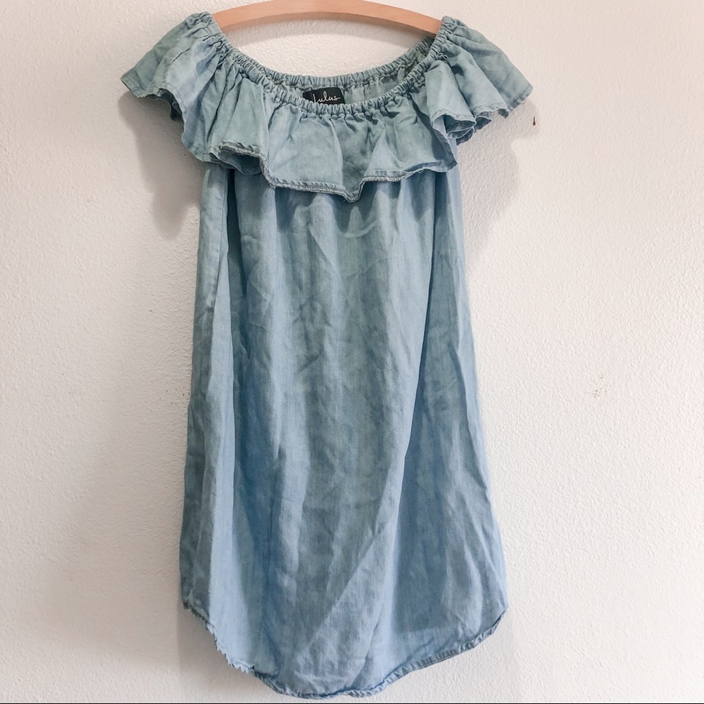LULUS Chambray Off-The-Shoulder Dress